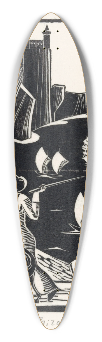 Bernard Essers - Vrouw die een ezel drijft 39.3 inch art pintail longboard deck