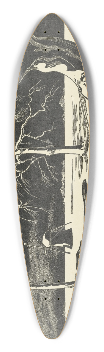 Bernard Essers - Wintergezicht, folio 39.3 inch art pintail longboard deck