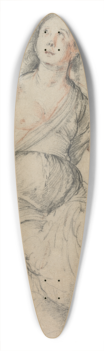 Bernardo Strozzi - Allegorical Figure 39.3 inch art pintail longboard deck