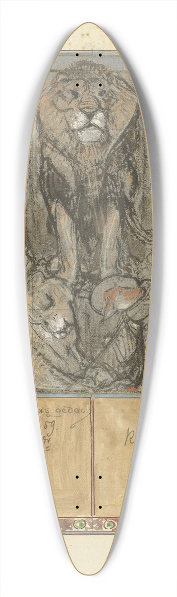 Bernard Willem Wierink - Koning Nobel schenkt Reinaert de vrijheid 39.3 inch art pintail longboard deck