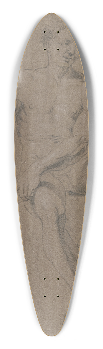 Bernhard von Neher the elder - Akt eines sitzenden Mannes von vorne 39.3 inch art pintail longboard deck