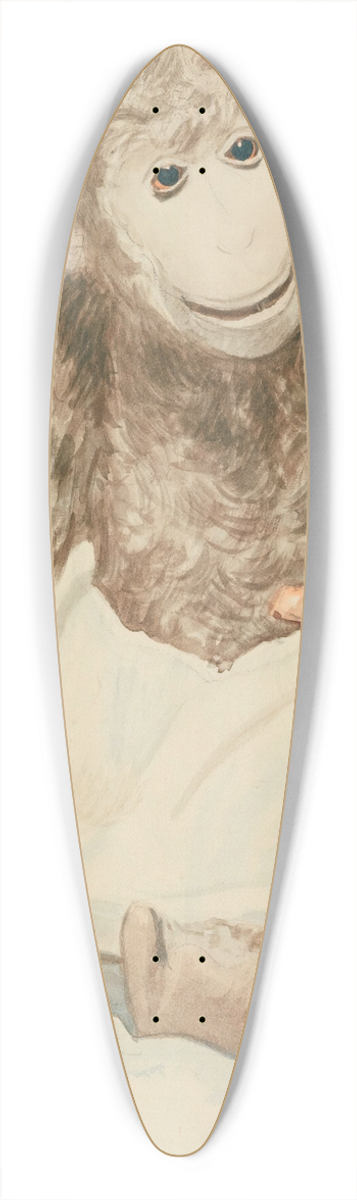 Boris Kustodiev - The Toy Monkey 39.3 inch art pintail longboard deck