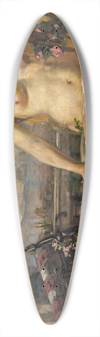 Burkhard Mangold - Weiblicher Akt mit Stillleben 39.3 inch art pintail longboard deck
