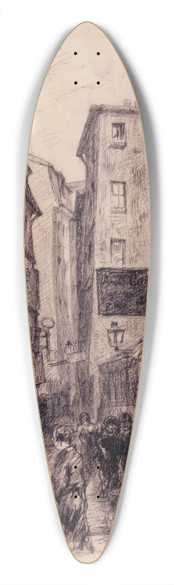 Camille Bourget - La rue de Venise 39.3 inch art pintail longboard deck