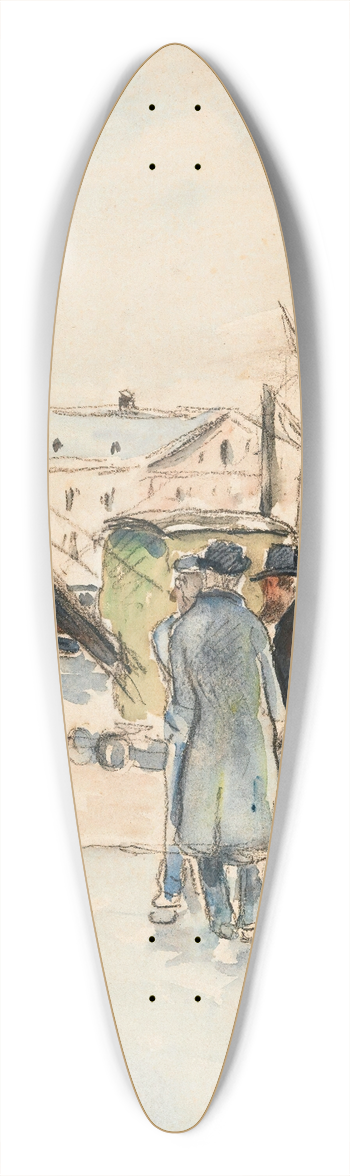Camille Pissarro - Les Quais  Rouen 39.3 inch art pintail longboard deck