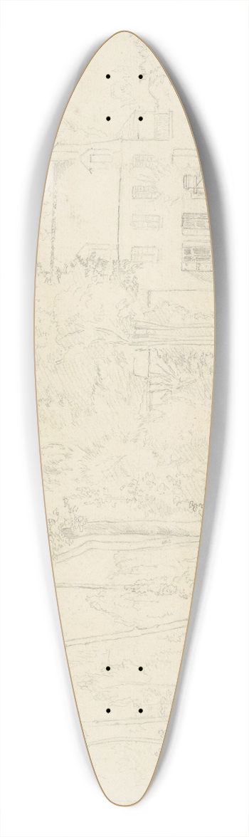 Camille Pissarro - Pontoise, Les Ptis 39.3 inch art pintail longboard deck