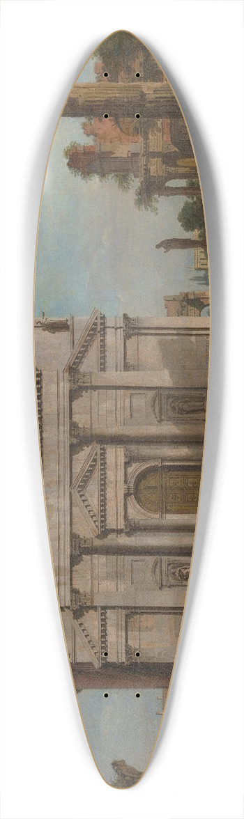 Canaletto - A capriccio with the church of the Redentore 39.3 inch art pintail longboard deck