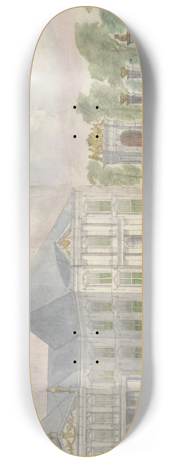 Abraham Beerstraaten - Het Huis te Honselaersdijk en omgeving, over het voorplein te zien 8.25 inch art skate deck