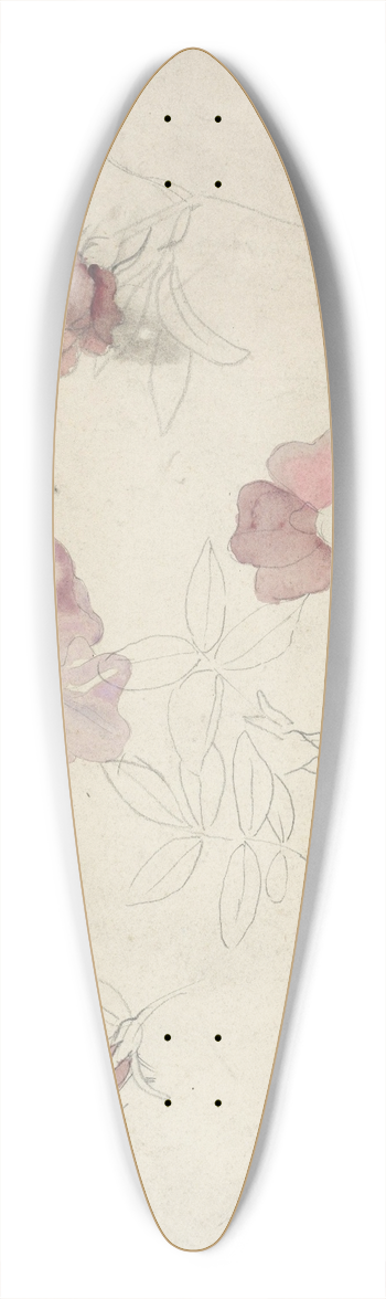 Carel Adolph Lion Cachet - Bloemenstudies in paars en roze 39.3 inch art pintail longboard deck