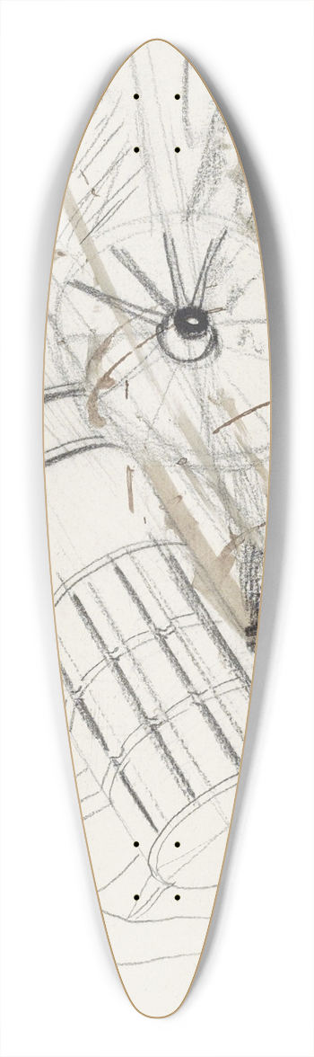 Carel Adolph Lion Cachet - Kanon 39.3 inch art pintail longboard deck