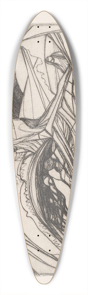 Carl Anton Reichel - Untitled 39.3 inch art pintail longboard deck