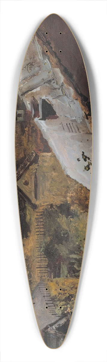 Carl Blechen - View of Roofs and Gardens 39.3 inch art pintail longboard deck