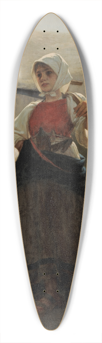 Carl Diethelm Meyer - Woman of the Haslital, Returning from the Hay Harvest 39.3 inch art pintail longboard deck