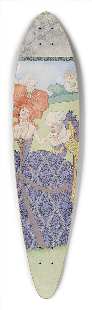 Carl Fischer-Kystrand - Elegantes Paar Im Garten (servir Le Roi  Servir Les Dames) 39.3 inch art pintail longboard deck