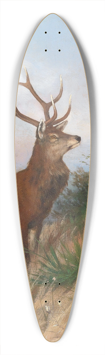 Carl Friedrich Deiker - Rotwild in der Abenddmmerung 39.3 inch art pintail longboard deck