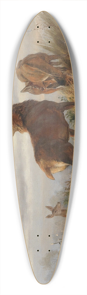 Carl Friedrich Deiker - Rotwild in der Morgendmmerung 39.3 inch art pintail longboard deck