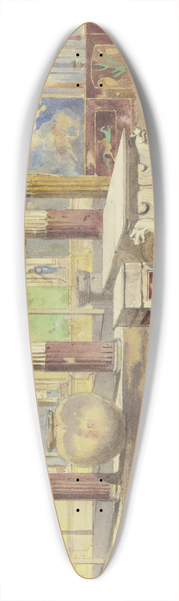 Carl Friedrich Heinrich Werner - Die Casa de Meleagro in Pompeji 39.3 inch art pintail longboard deck