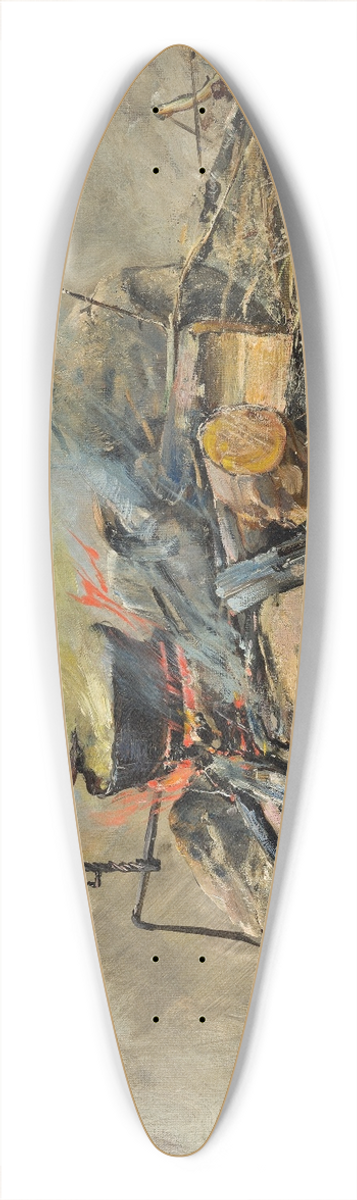 Carl Gustaf Hellqvist - A Fire with a Kettle. Study for Sancta Simplicitas 39.3 inch art pintail longboard deck