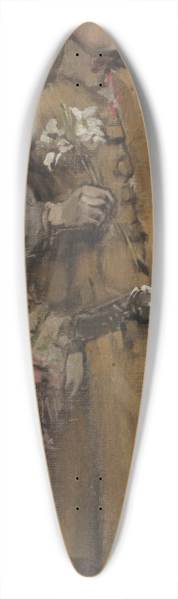 Carl Gustaf Hellqvist - A Girl. Study for Valdemar Atterdag Holding Visby to Ransom 39.3 inch art pintail longboard deck