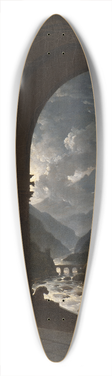 Carl Gustaf Plagemann - Moonlit Rapids 39.3 inch art pintail longboard deck