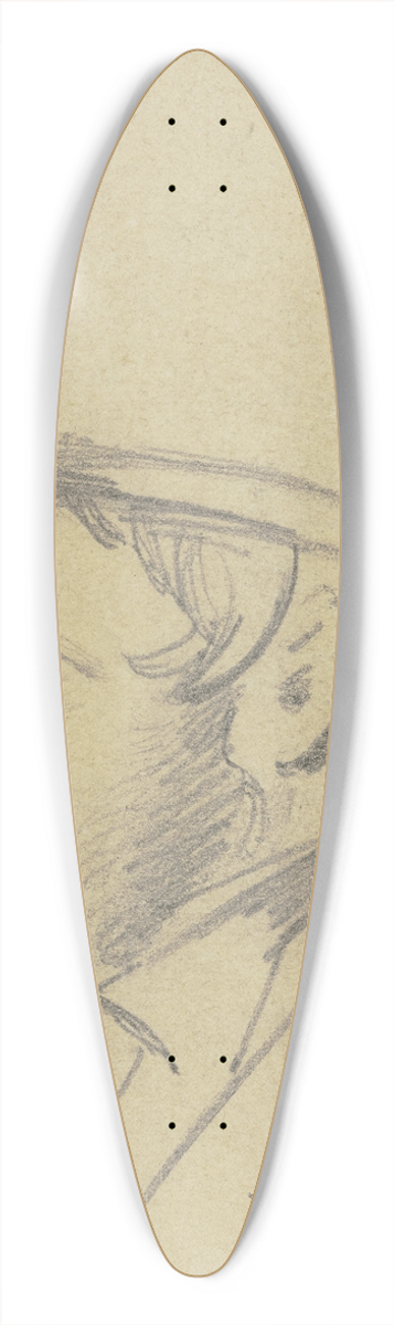 Carl Hoff - Portrait of Pape 39.3 inch art pintail longboard deck