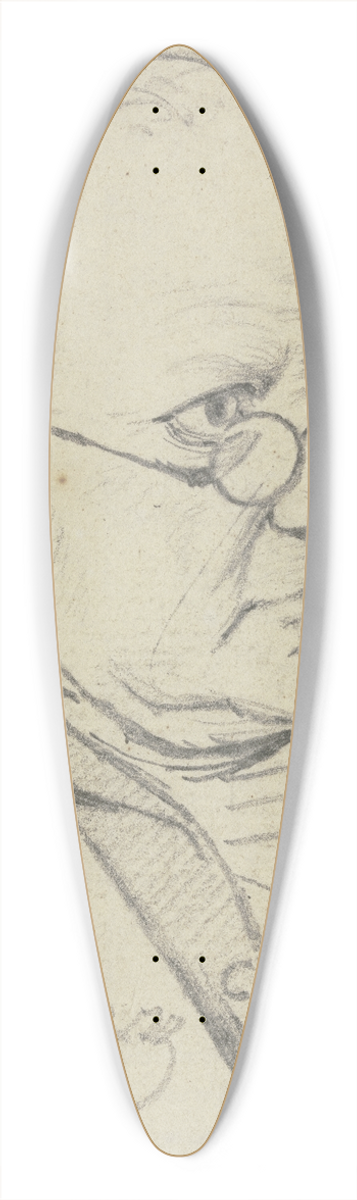 Carl Hoff - Portrait of Schwarz 39.3 inch art pintail longboard deck