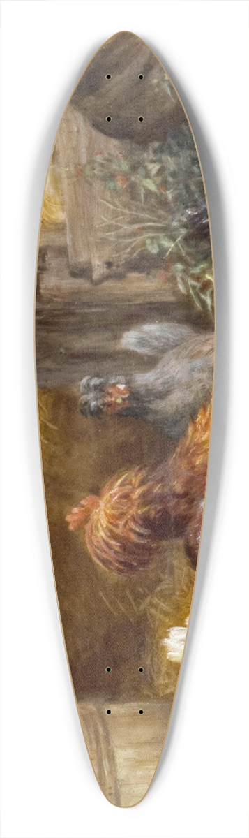 Carl Jutz - Hhner im Stall 39.3 inch art pintail longboard deck