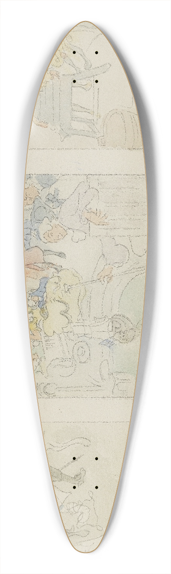 Carl Larsson - First Proposed Decoration of the Walls in the Lower Hall of the National Museum, Stockholm 39.3 inch art pintail longboard deck