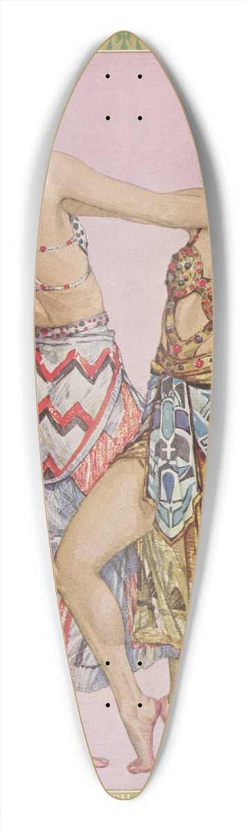 Carl Link - Bacchanale 39.3 inch art pintail longboard deck
