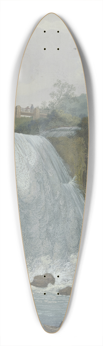 Carl Ludwig Hackert - Wasserfall, ber den eine Brcke fhrt, im Vordergrund zwei Fischer in einem Boot 39.3 inch art pintail longboard deck