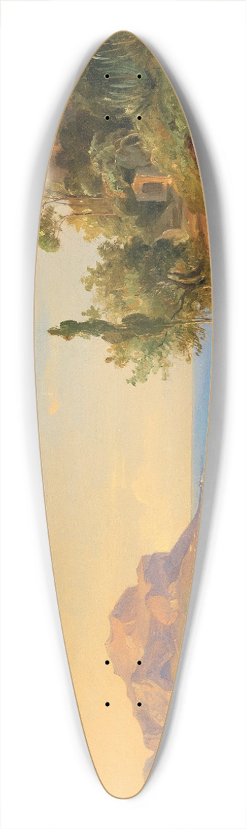 Carl Morgenstern - A view of the Bay of Palermo with Monte Pellegrino, Sicily 39.3 inch art pintail longboard deck