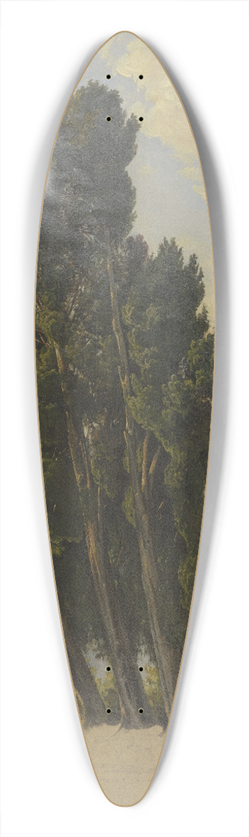 Carl Morgenstern - Zypressen im Park der Villa dEste 39.3 inch art pintail longboard deck