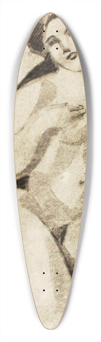 Carl Newman - Seated Female Nude 39.3 inch art pintail longboard deck