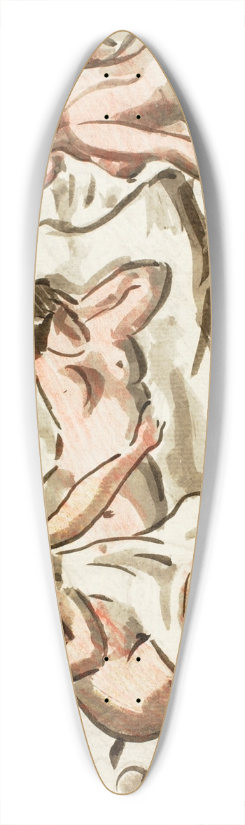 Carl Newman - Three Female Nudes 39.3 inch art pintail longboard deck