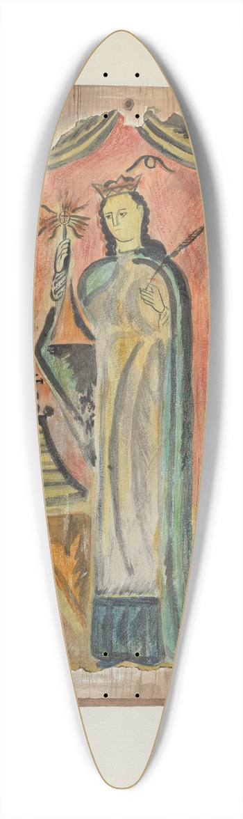 Carl O'Bergh - Santo (Nuestra-Sonora di la Luze) 39.3 inch art pintail longboard deck