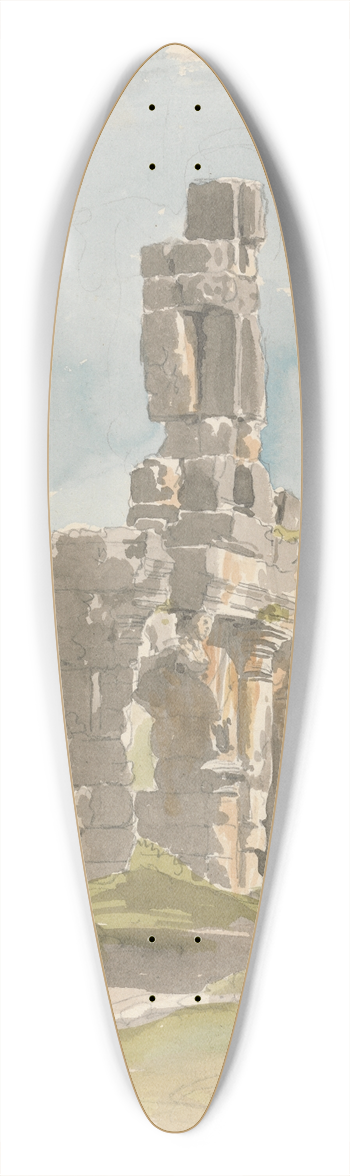 Carlo Labruzzi - Ruins at Capua 39.3 inch art pintail longboard deck