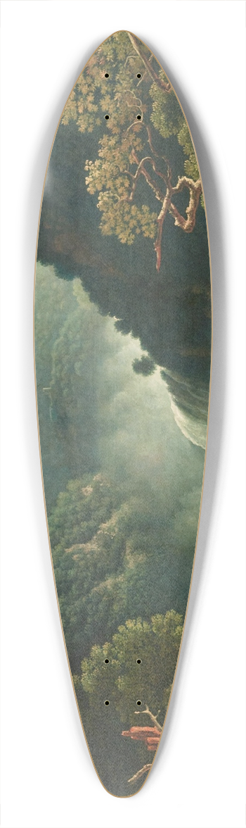Carlo Labruzzi - The Waterfalls of Tivoli with figures in the foreground 39.3 inch art pintail longboard deck