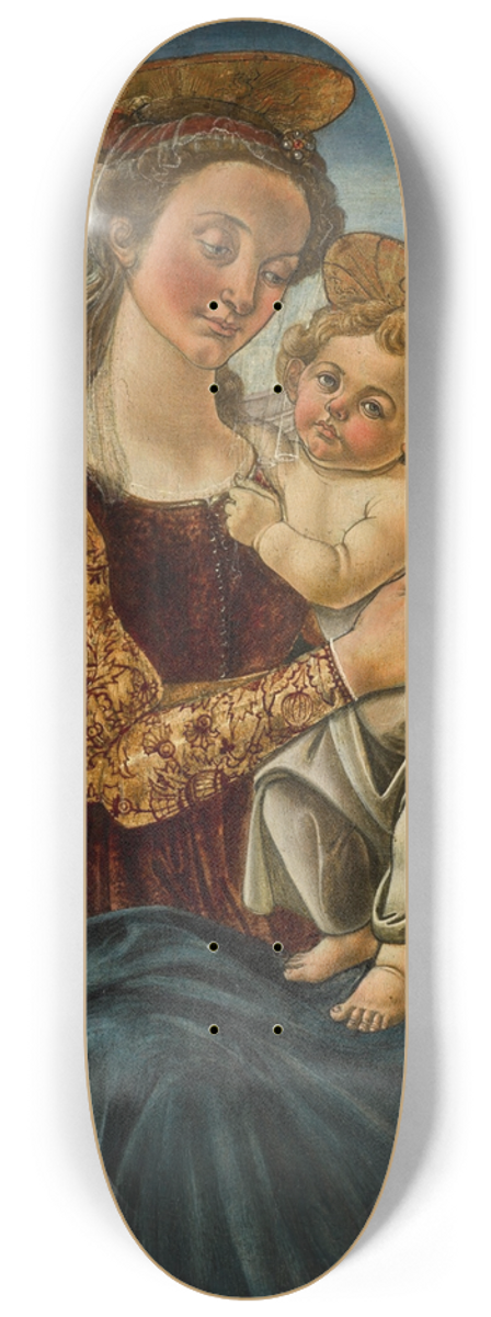 Biagio dAntonio - The Virginand Child before a landscape 8.25 inch art skate deck