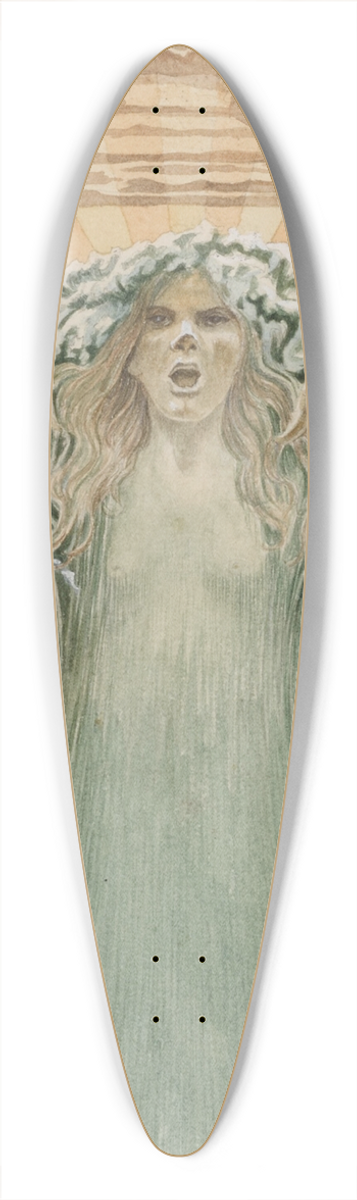 Carlos Schwabe - La Vague 39.3 inch art pintail longboard deck