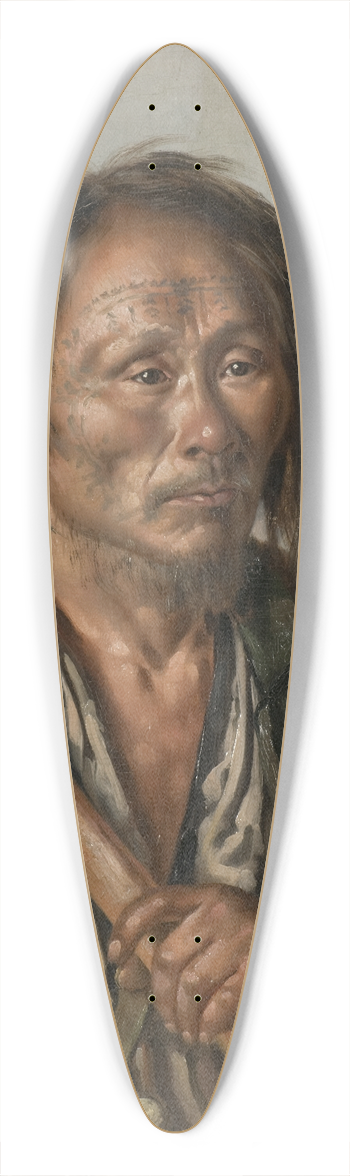 Carl Peter Mazer - Portrait of a Tungu Man 39.3 inch art pintail longboard deck