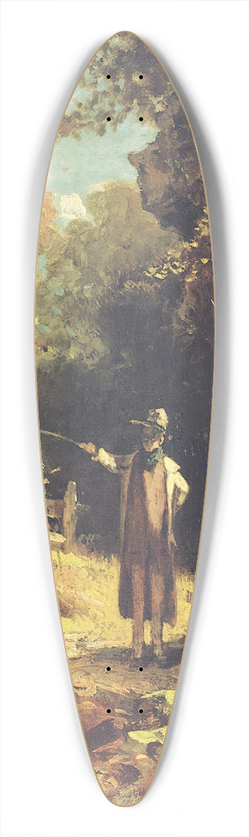 Carl Spitzweg - The Fisherman 39.3 inch art pintail longboard deck