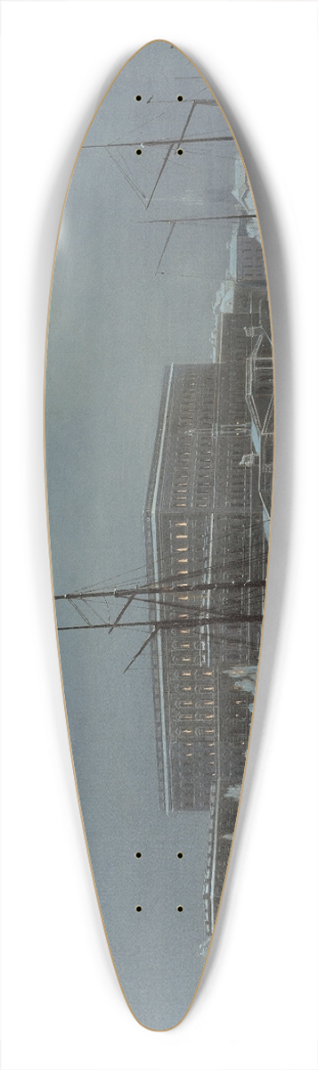 Carl Stefan Bennet - View of the Royal Palace of Stockholm. Winter 39.3 inch art pintail longboard deck