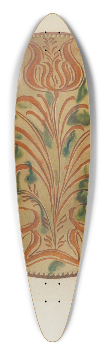 Carl Strehlau - Pa. German Plate 39.3 inch art pintail longboard deck