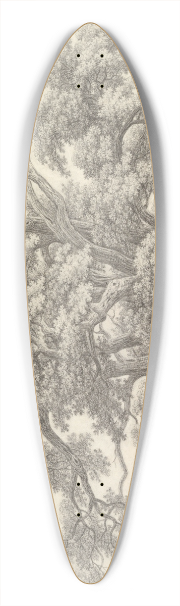 Carl Wilhelm Kolbe the elder - Study of Oak Trees 39.3 inch art pintail longboard deck