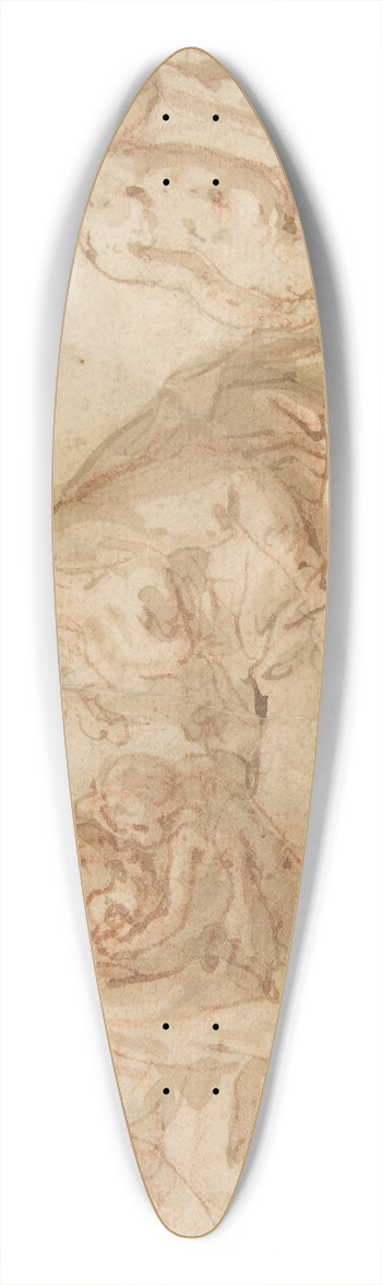 Cesare Pollino - The Holy Family with Attendant Putti 39.3 inch art pintail longboard deck