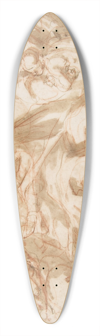 Cesare Pollino - The Holy Family with Saint Elizabeth and the Infant Baptist 39.3 inch art pintail longboard deck