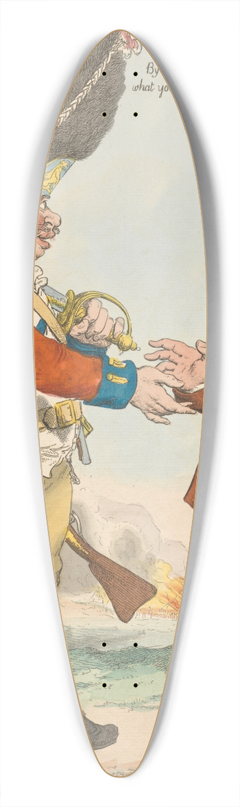 Charles Ansell - Conciliation  Reconciliation  or John Bull and His Brother Paddy 39.3 inch art pintail longboard deck