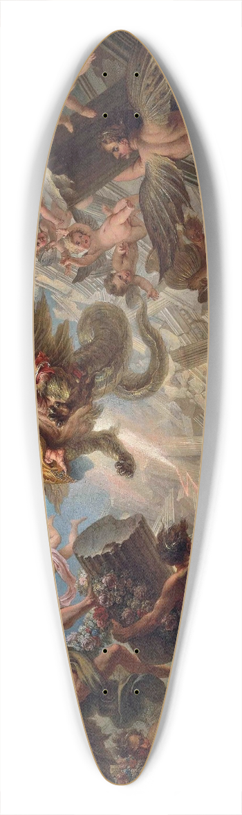 Charles-Antoine Coypel - The Destruction Of The Palace Of Armida 39.3 inch art pintail longboard deck