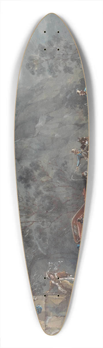 Charles B. Newhouse - An Elopement by Moonlight 39.3 inch art pintail longboard deck