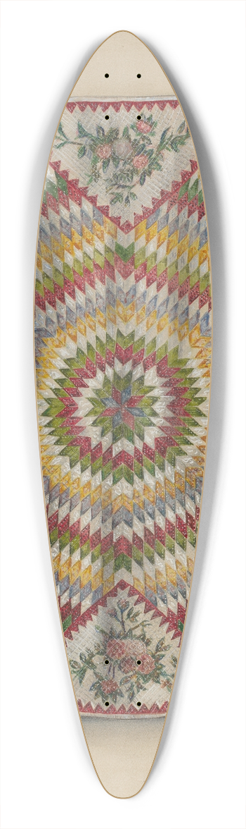 Charles Bowman - Quilt (Star of Bethlehem) 39.3 inch art pintail longboard deck